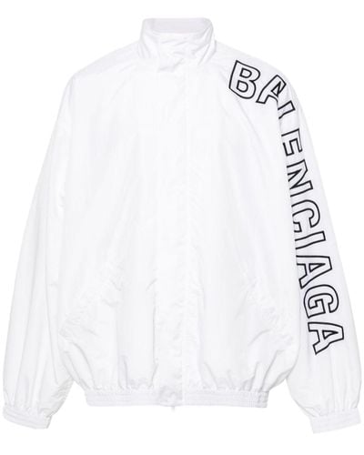 Balenciaga Jacke mit Logo-Stickerei - Weiß