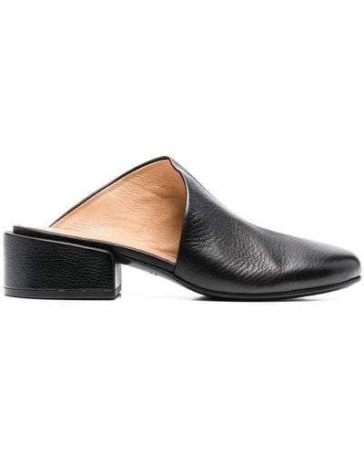 Marsèll Round-toe Leather Mules - Black