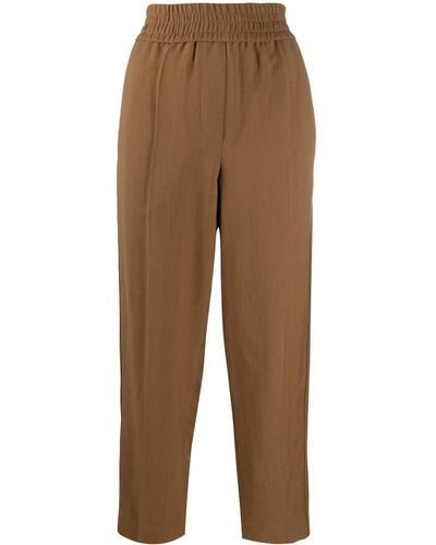 Brunello Cucinelli Pantalon fuselé à taille élastiquée - Marron