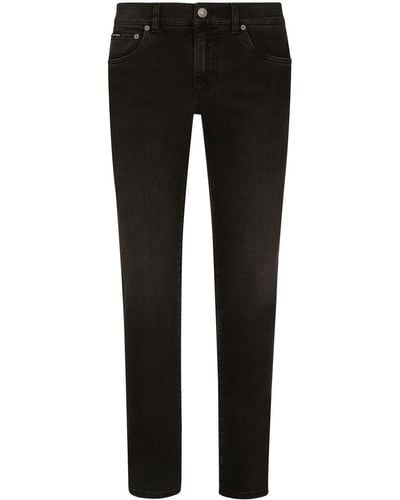 Dolce & Gabbana Jeans skinny con logo - Nero