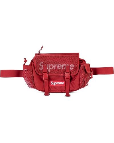 SUPREME Leather Waist Shoulder Pouch Bag Red Box logo Mark