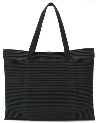 Homme Plissé Issey Miyake Oversized Pleated Tote - Black