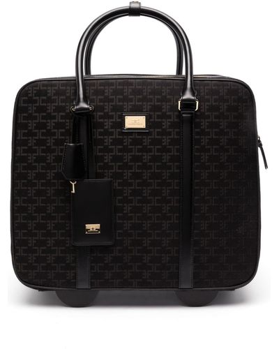 Elisabetta Franchi Weekend Monogram-pattern Suitcase - Black