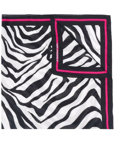 Karl Lagerfeld Sjaal Met Zebraprint - Zwart