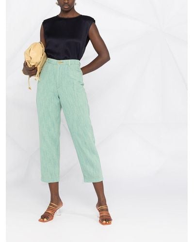 Forte Forte Straight Cropped Pants - Green