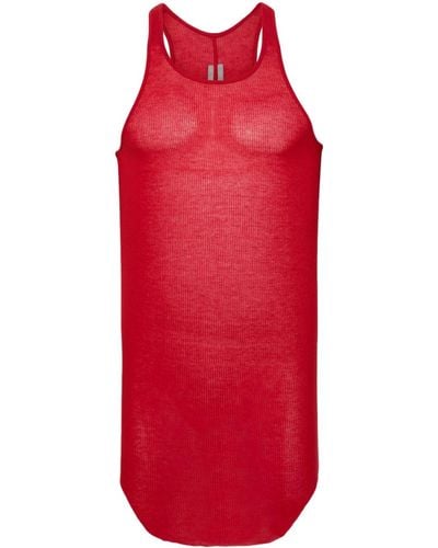 Rick Owens Ribbed-knit Tank Top - Red