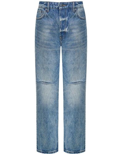 12 STOREEZ Gerafelde Jeans - Blauw