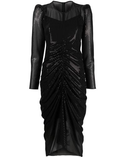 Nissa Sequin-embellished Midi Dress - Black