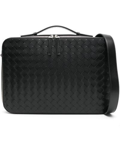 Bottega Veneta Getaway Leather Briefcase - Black