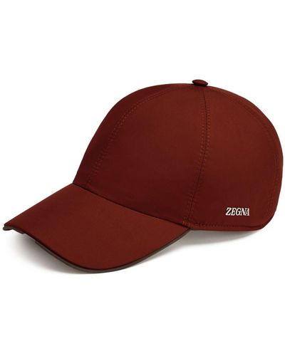 Zegna Baseballkappe mit Logo-Prägung - Rot