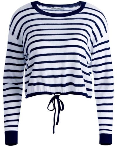 Alice + Olivia Gestreiftes Bernetta Oberteil - Blau