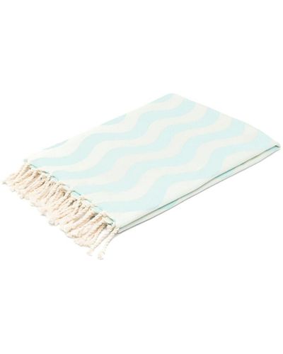 Mc2 Saint Barth Fouta wave cotton beach towel - Weiß