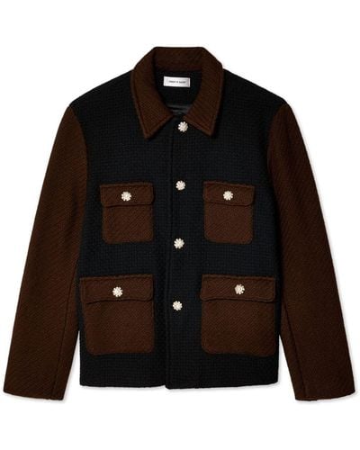 Ernest W. Baker Panelled Two-tone Shirt Jacket - Black