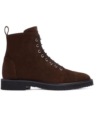 Giuseppe Zanotti Lace-up Suede Ankle Boots - Brown