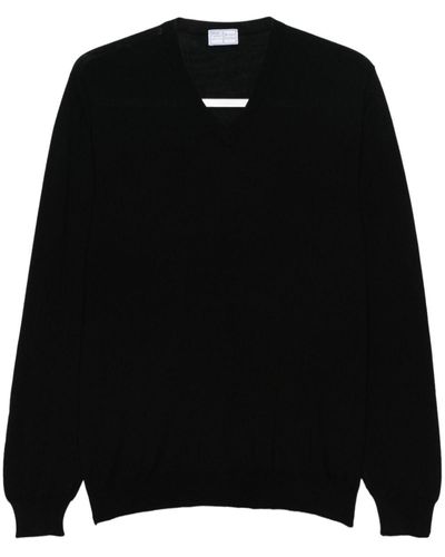 Fedeli Fine-knit Virgin Wool Sweater - Black