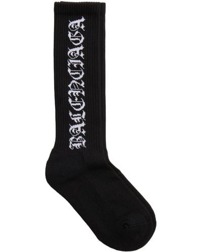 Balenciaga Gothic Logo Cotton-blend Socks - Black