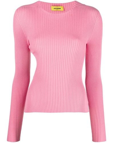 Aeron Zero Ribbed-knit Jumper - Pink