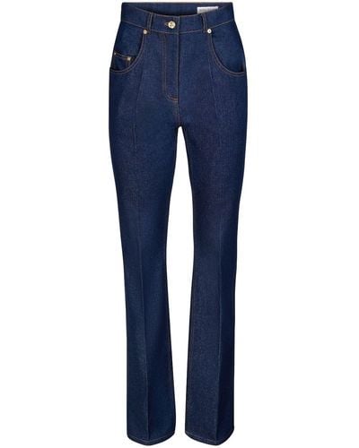 Nina Ricci Gerade High-Waist-Jeans - Blau