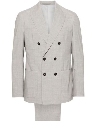 Eleventy Double-breasted Wool Suit - Grey