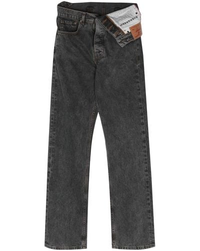 Y. Project Evergreen Straight Jeans Met Asymmetrische Taille - Grijs