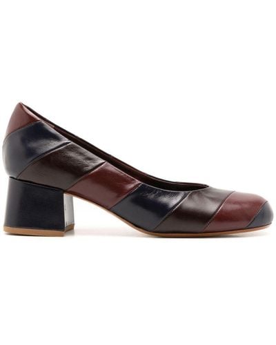Sarah Chofakian Murakami 40mm Leather Court Shoes - Brown