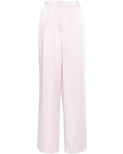 Claudie Pierlot Pantalon droit en velours à taille haute - Rose