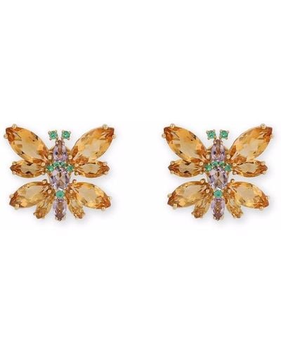 Dolce & Gabbana 18kt Yellow Gold Spring Gemstone Clip-on Earrings - Metallic