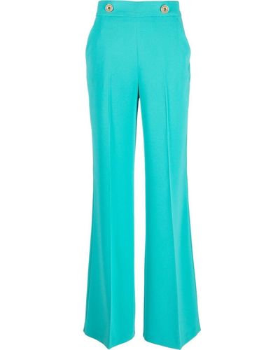 Pinko Pantalon évasé à taille haute - Bleu