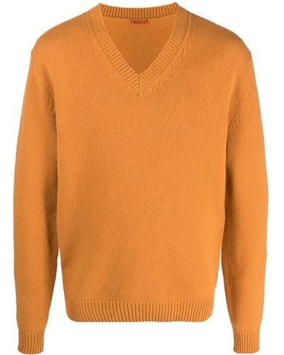 Barena Long-sleeved V-neck Sweater - Orange