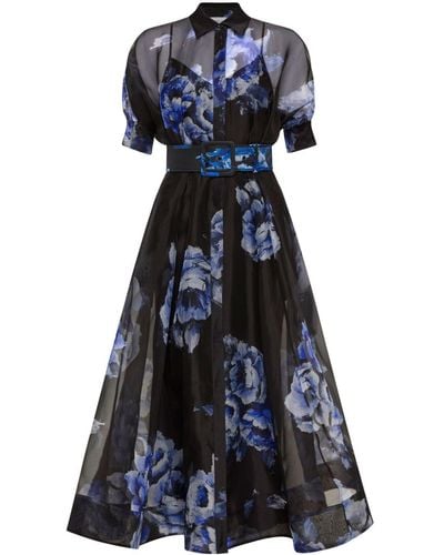 Rebecca Vallance Vestido Florentine con estampado floral - Azul