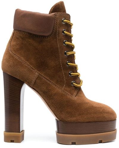Casadei Nancy Alpi 120mm Leather Boots - Brown