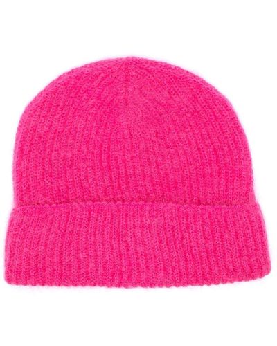 P.A.R.O.S.H. Textured Ribbed-knit Beanie - Pink