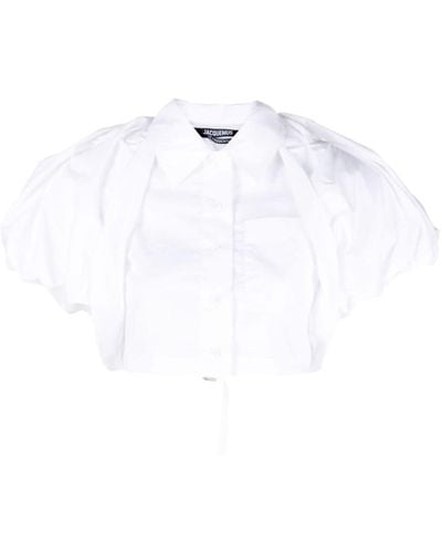 Jacquemus La Chemise Pavane Cropped Shirt - White