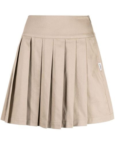 Chocoolate Pleated Cotton-blend Skirt - Natural