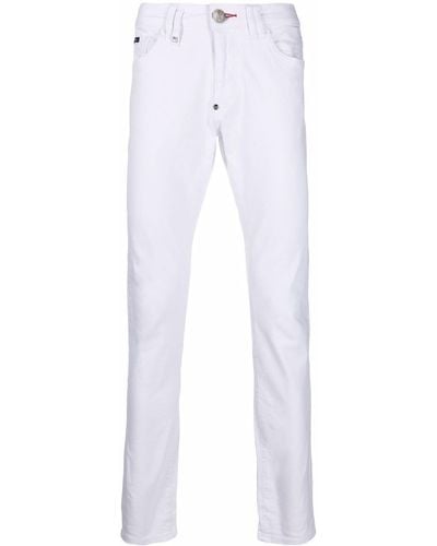 Philipp Plein Logo Slim-fit Jeans - White