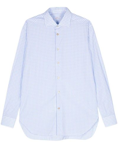 Kiton Gingham Cotton Shirt - Blue