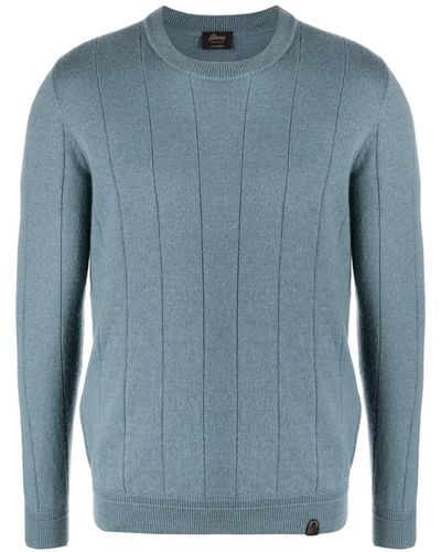 Brioni Logo-patch Cashmere Sweater - Blue