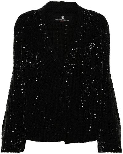 Ermanno Scervino Crystal-embellished Cotton Cardigan - Black