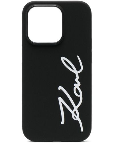 Karl Lagerfeld Coque d'iPhone 14 Pro à logo imprimé - Noir