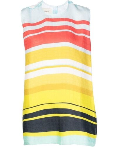 Bambah Striped Sleeveless Tunic - Yellow