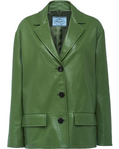 Prada Nappa Leather Jacket - Green