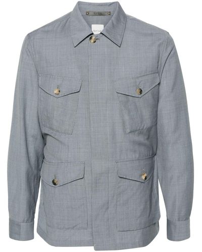 Paul Smith Dogtooth-pattern Shirt Jacket - Grey