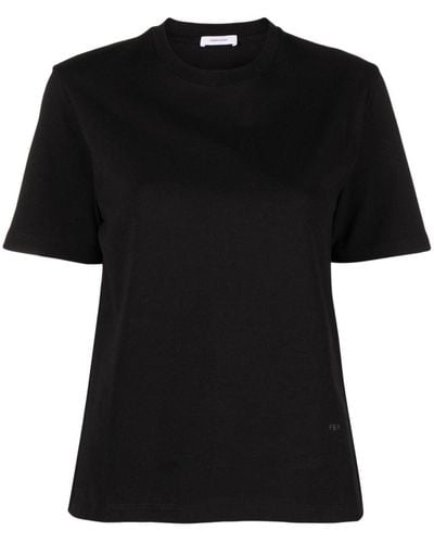 Ferragamo T-shirt en coton à manches courtes - Noir