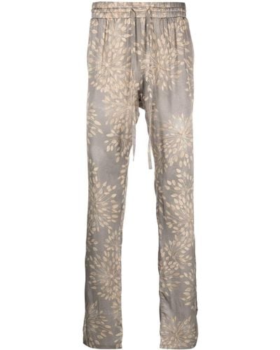 MOUTY Pantalones Jaguar con cordón y estampado floral - Neutro