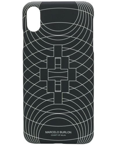 Marcelo Burlon Wireframe-print Iphone Xs Max Case - Black