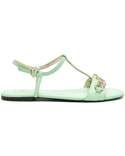 Love Moschino Chain Link-detail Leather Sandals - Green