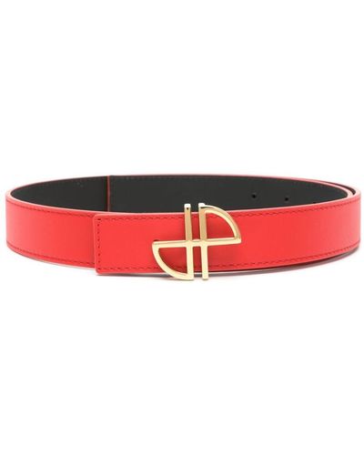 Patou Jp-buckle Leather Belt - Red
