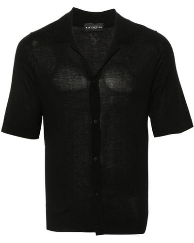 Ballantyne Fine-knit Short-sleeved Shirt - Black