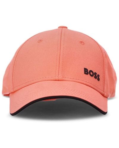 BOSS Logo-print Cotton Cap - Pink