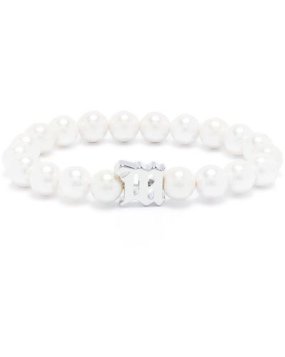 MISBHV Bracelet de perles à breloque logo - Blanc